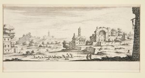 Landschaft mit großen Gebäuden