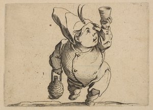 Der Trinker von vorne gesehen, aus Varie Figure Gobbi, Serie..., 1616-22