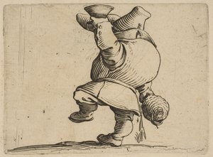Der Trinker von hinten gesehen, aus Varie Figure Gobbi, 1616-1622 von Jacques Callot
