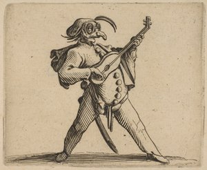 Le Comédien Masqué Jouant de la Guitare, 1616-22