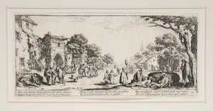 Die großen Leiden des Krieges: Nr. 16 - Die Sterbenden am Straßenrand von Jacques Callot