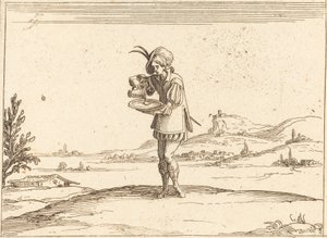 Mann wäscht eine Perle von Jacques Callot