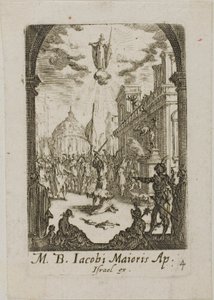 Martyrium des Heiligen Jakobus des Älteren, Platte vier aus Die Martyrien der Apostel von Jacques Callot