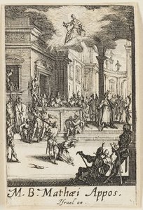 Martyrium des Heiligen Matthäus, Platte dreizehn aus Die Martyrien der Apostel von Jacques Callot