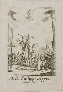 Martyrium des Heiligen Philippus, Platte acht aus Die Martyrien der Apostel von Jacques Callot