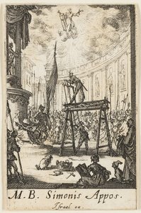 Martyrium des Heiligen Simon, Platte zehn aus Die Martyrien der Apostel von Jacques Callot
