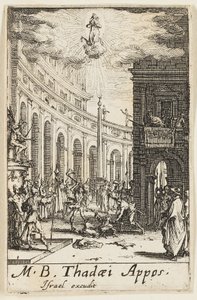 Martyrium des Heiligen Thaddäus, Tafel zwölf aus Die Martyrien der Apostel von Jacques Callot