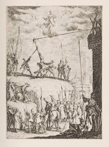 Martyrium des Heiligen Petrus, Nr. 4 aus Das Martyrium der Apostel von Jacques Callot