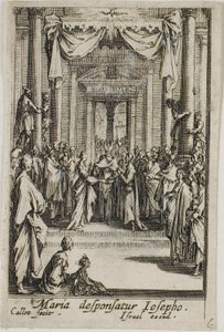 Maria heiratet Joseph, aus dem Leben der Jungfrau von Jacques Callot