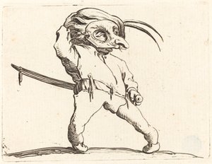 Maskierter Mann mit verdrehten Füßen, ca. 1622