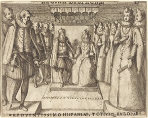 Treffen von Margarete von Österreich und Philipp III. (recto) von Jacques Callot