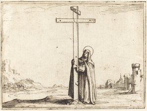 Nonne umarmt das Heilige Kreuz von Jacques Callot