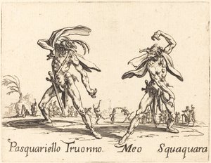 Pasquariello Truonno und Meo Squaquara, ca. 1622 von Jacques Callot