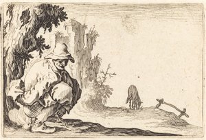 Bauer beim Stuhlgang von Jacques Callot