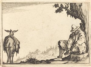Bauer zieht seinen Schuh aus von Jacques Callot