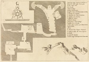 Plan aller wichtigen Orte in Bethlehem von Jacques Callot