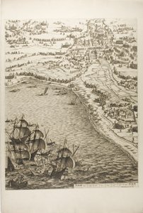 Platte sechs aus La Siège de la Rochelle von Jacques Callot