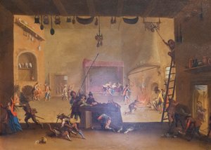 Plünderung eines Bauernhauses, aus der Serie Die Leiden des Krieges von Jacques Callot