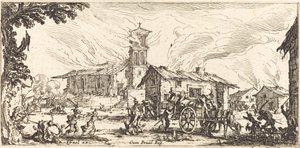 Verwüstung und Brand eines Dorfes von Jacques Callot