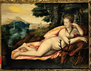 Darstellung von Diane de Poitiers (1499-1566) Dame von Breze, Herzogin von Valentinois Gemälde von Jacques Callot (1592-1635) 16. Jahrhundert. Senlis, Jagdmuseum von Jacques Callot