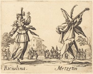 Riciulina und Metzetin, ca. 1622 von Jacques Callot