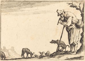 Schäfer spielt Flöte von Jacques Callot