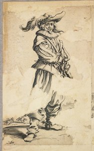 Soldat mit Federhut, aus La Noblesse de Lorraine (verso), ca. 1620-23
