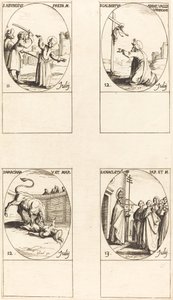 St. Abundius; St. Galbertus; St. Marciana; St. Anacletus von Jacques Callot