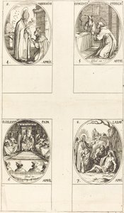 St. Ambrosius; St. Vinzenz Ferrer; St. Cölestin; St. Lazarus von Jacques Callot