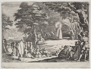 St. Amo predigt in einem Wald von Jacques Callot