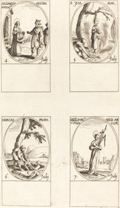 St. Elisabeth von Portugal, St. Zoe, St. Jesaja, Prophet, St. Edelburge von Jacques Callot