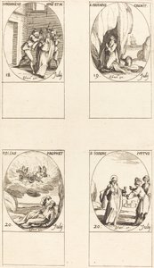 St. Friedrich; St. Arsenius, Einsiedler; St. Elias, Prophet; St. Joseph der Gerechte von Jacques Callot