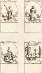 St. Hippolytus; St. Radegund, Königin; St. Cassian; St. Athanasia von Jacques Callot