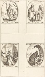 St. Joseph; St. Joachim; St. Benedikt, Abt; St. Katharina von Schweden von Jacques Callot