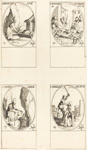St. Paphnutius; Sts. Macedonius und Theodulus; St. Amatus; St. Cornelias von Jacques Callot
