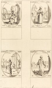 Heilige Simon und Judas, Apostel; Heiliger Narziss; Heiliger Marcellus; Heiliger Quintin von Jacques Callot