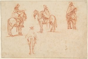 Studie von vier Reitern
