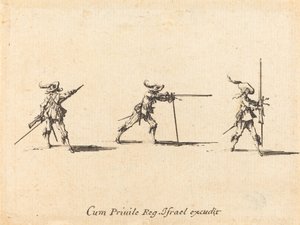Einnahme der Schussposition mit dem Musket