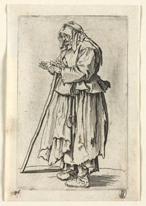 Die Bettler: Bettlerin kommt, um Almosen zu erhalten, ca. 1623