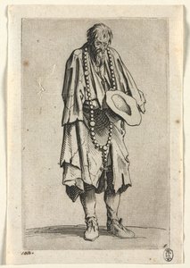 Die Bettler: Bettler mit Rosenkranz, um 1623 von Jacques Callot