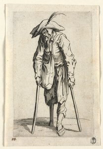 Die Bettler: Bettler mit Holzbein, ca. 1623 von Jacques Callot
