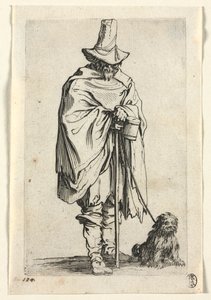 Die Bettler: Blinder Mann mit seinem Hund