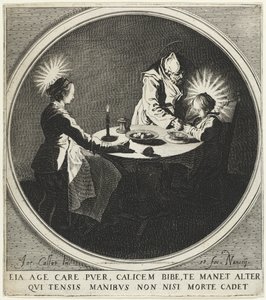 Der Segen (Le Bénédicité) auch bekannt als Die Heilige Familie am Tisch von Jacques Callot