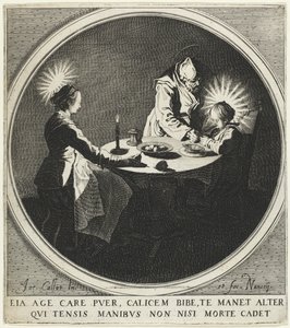 Der Segen Le Bénédicité auch bekannt als Die Heilige Familie am Tisch, 1628 von Jacques Callot