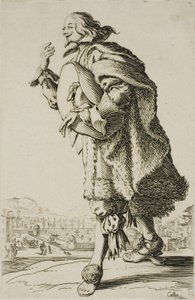 Der Herr, der grüßt, während er seinen Hut unter dem Arm hält, Platte zwei aus La Noblesse von Jacques Callot