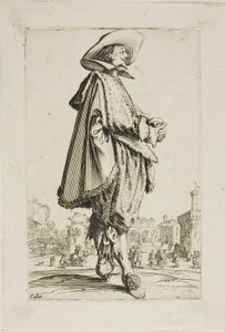 Der Herr mit gefalteten Händen, Platte elf aus La Noblesse von Jacques Callot