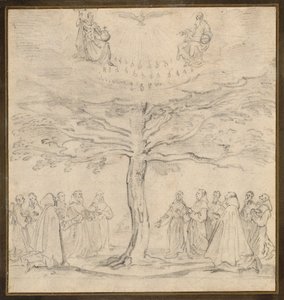 Die Heilige Dreifaltigkeit im Baum des Lebens, verehrt von Franziskanern