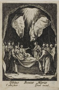 Die Beisetzung der Jungfrau, aus Das Leben der Jungfrau von Jacques Callot