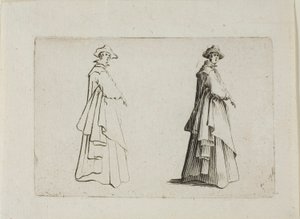 Die Dame mit voller Kleidung, aus Die Caprices von Jacques Callot