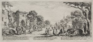 Die großen Elendnisse des Krieges: Die Bettler und die Sterbenden, 1633 von Jacques Callot